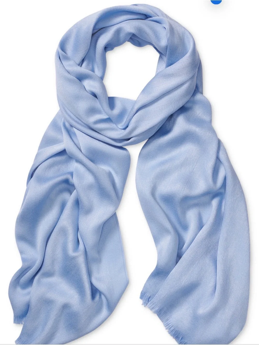 Calvin Klein Light Blue Women's Solid Satin-Feel Pashmina Scarf. NWT